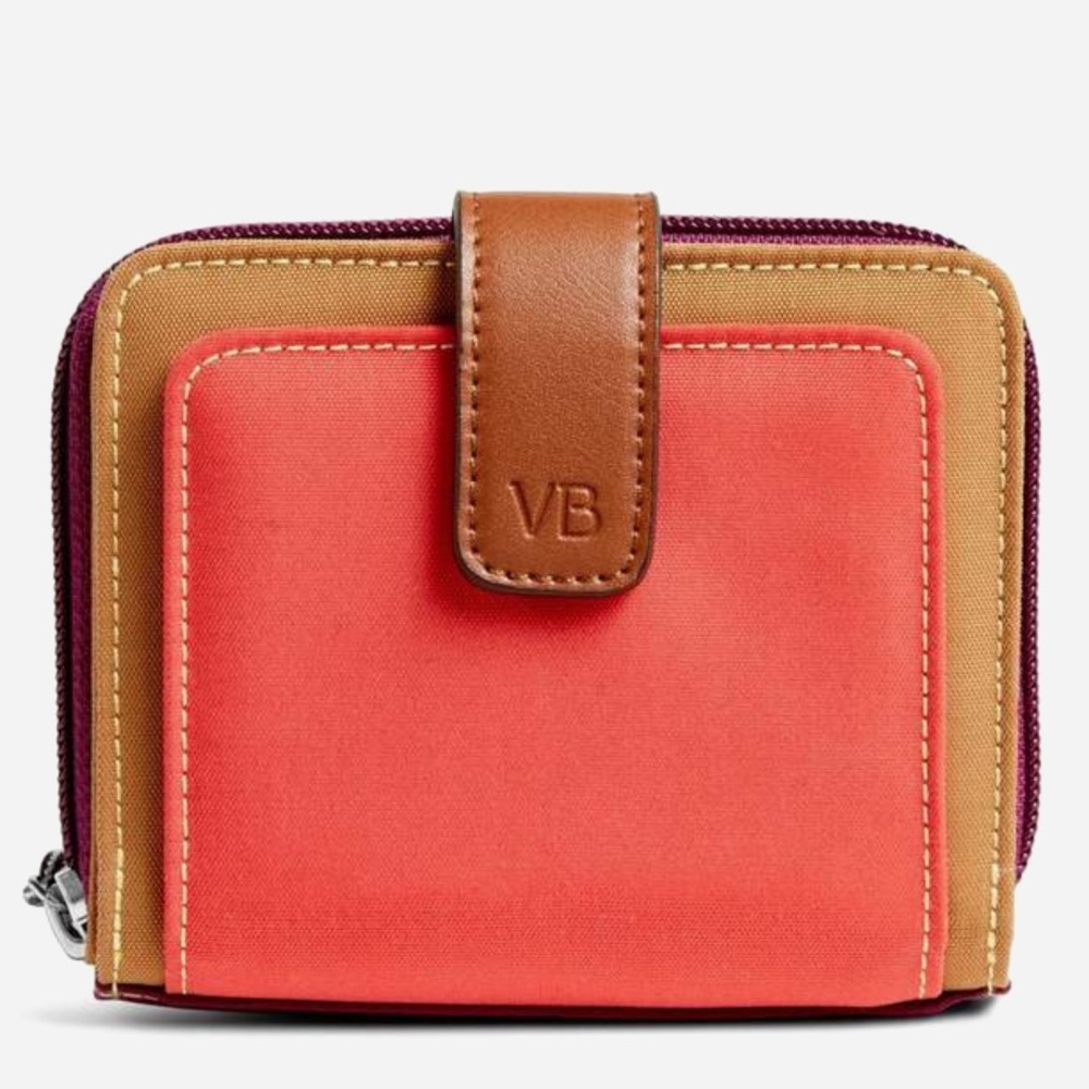 Vera Bradley RFID Pocket Wallet in Hot Lava Nwt